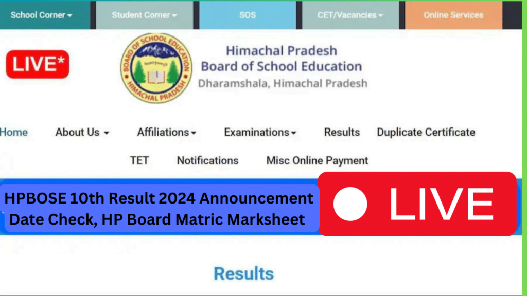 HPBOSE 10th Result 2024 