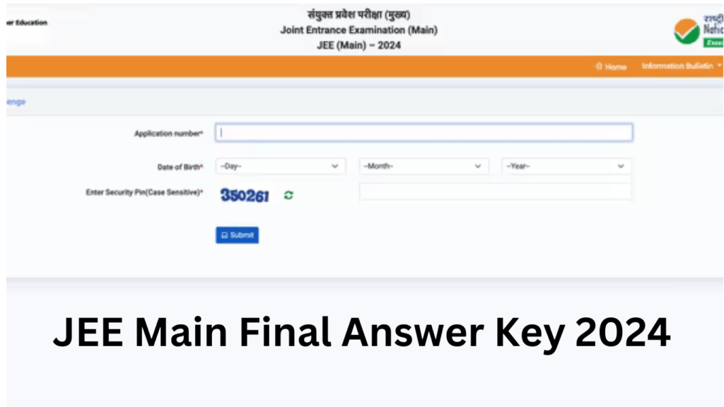 JEE Main Final Answer Key 2024