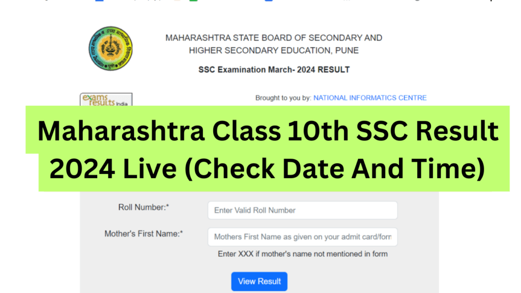 Maharashtra Class 10th SSC Result 2024