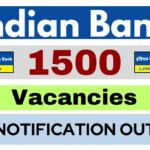 Indian Bank 1500 Vacancies