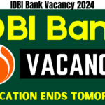 IDBI Bank Vacancy 2024 Application Ends Tomorrow, Check All Details