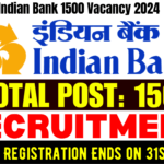 Indian Bank 1500 Vacancy 2024