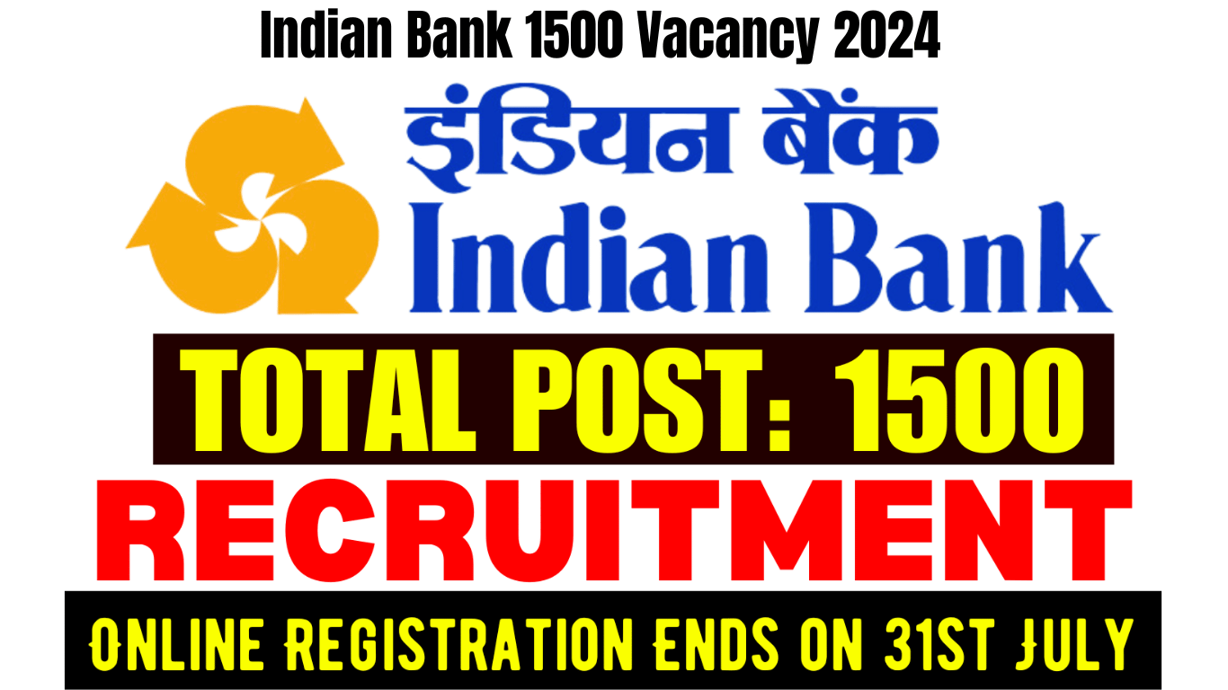 Indian Bank 1500 Vacancy 2024