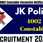 JK Police 4002 Constable Vacancies Notification 2024