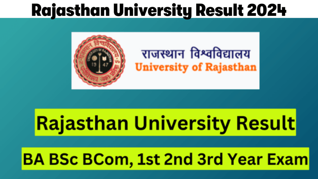 Rajasthan University Result 2024 BCom BA BSc UNIRAJ 1st 2nd Final year Recruitment Notification