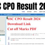 SSC CPO Result 2024