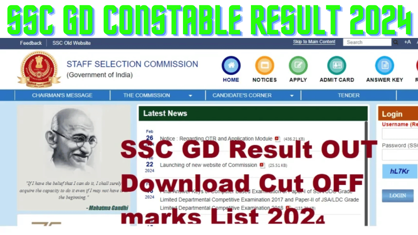 SSC GD Constable Result 2024