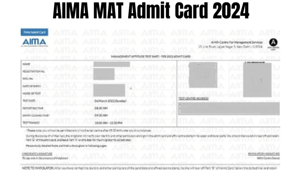 AIMA MAT Admit Card 2024 Link Download at mat.aima.in, Best for you
