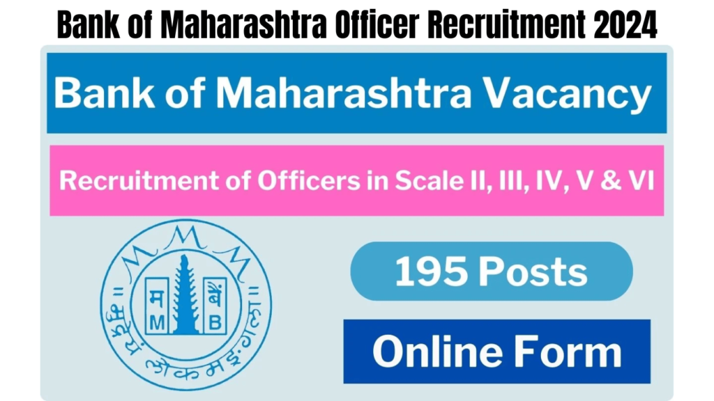 Bank of Maharashtra Officer Recruitment 2024, Apply Online for 195 Scale II, III, IV, V & VI Posts, Best for you