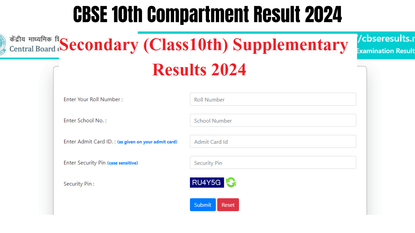 CBSE 10th Compartment Result 2024