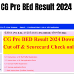 CG Pre BEd Result 2024 Download Link at vyapam.cgstate.gov.in Cut off Merit List PDF Date, Best for you