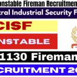 CISF Constable Fireman Recruitment 2024 Notification Out for 1130 Vacancies, Apply from August 31, Best for you
