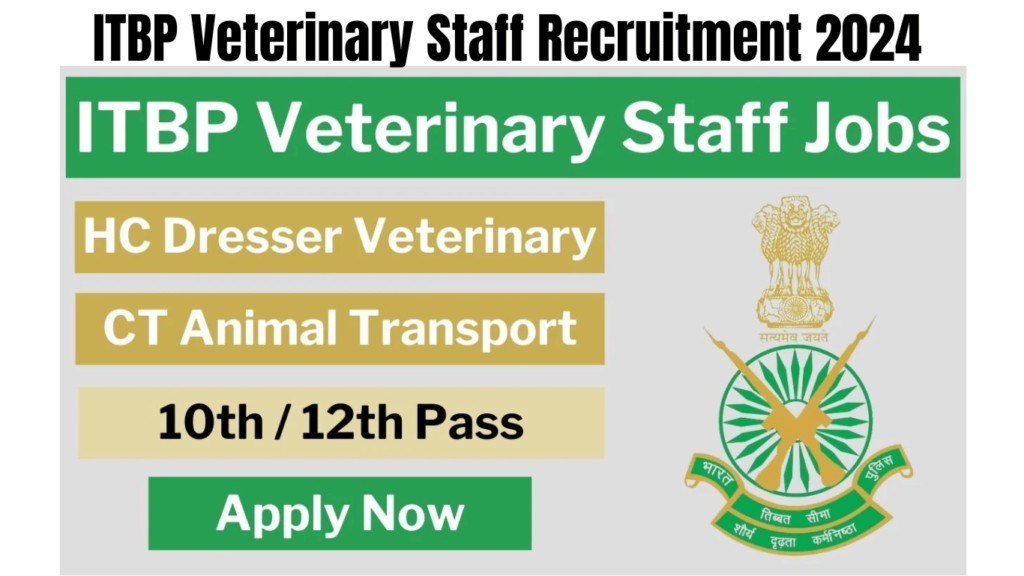 ITBP Veterinary Staff Recruitment 2024 – Apply Online for 128 HC, Constable Animal Attendant Posts, Best for you