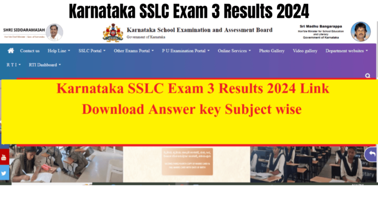 Karnataka SSLC Exam 3 Results 2024