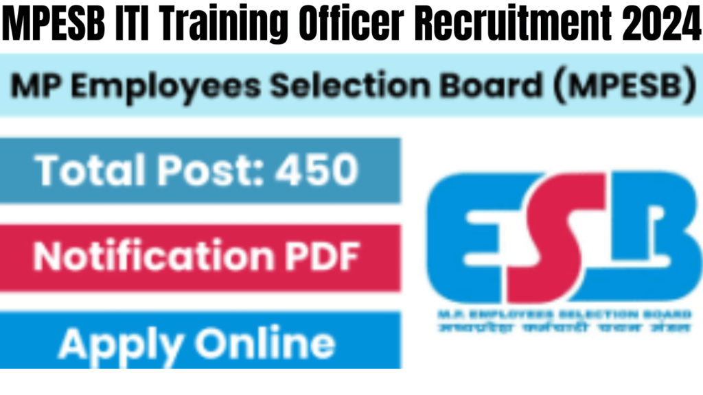 MPESB ITI Training Officer Recruitment 2024 Notification (OUT) Apply Now for 450 Vacancy, Best for you