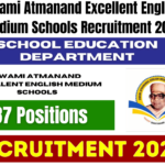 Swami Atmanand Excellent English Medium Schools Recruitment 2024: Apply for 187 Positions, Best for you